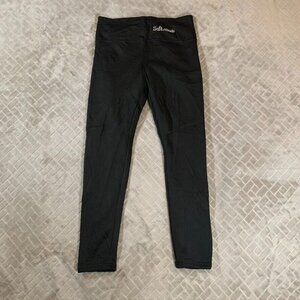 Soft Clouds Womens Medium Leggings Black Faux Fur Lined Skinny Ankle High Rise